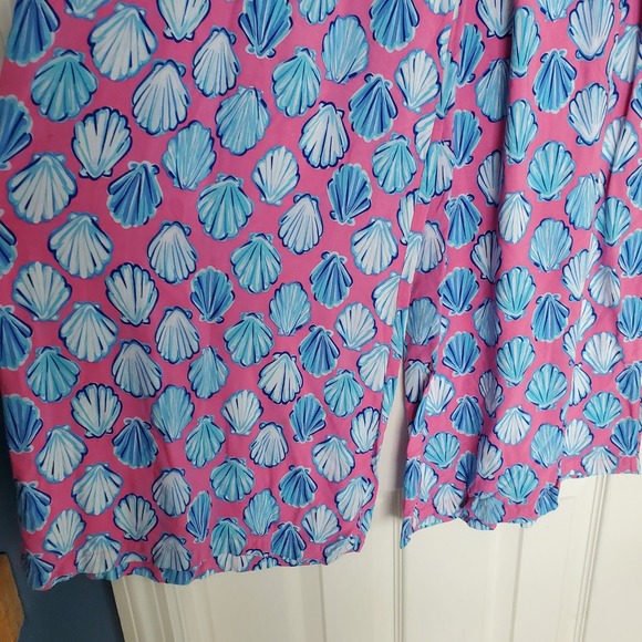 Simply Southern Pink Blue Seashell Smocked Wide Leg Palazzo Pants One Size O/S - Picture 4 of 6